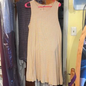 Mustard yellow and cream dress